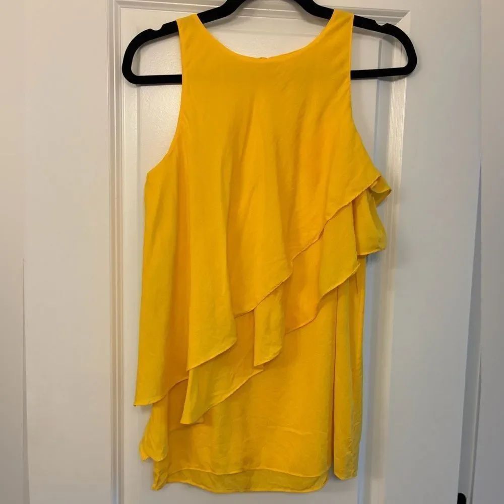 DEREK LAM 100% Silk Sleeveless Blouse Yellow Women’s Size 2